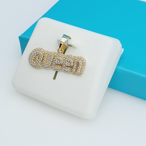 "14K Gold Plated 925 Silver Queen CZ Beautiful Pendant for Women, 1USPAR… - Picture 7 of 11